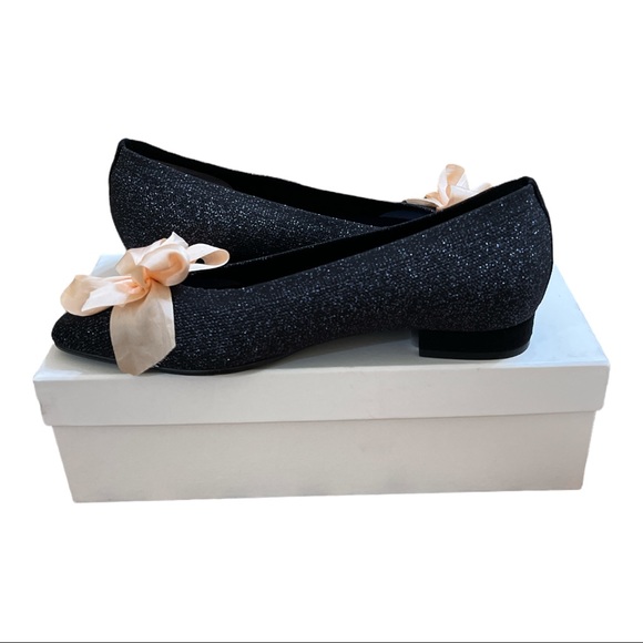 Seven All Around No.3 Ballerina Flats Shoes Black Sparkle Beau Collection - Picture 6 of 11